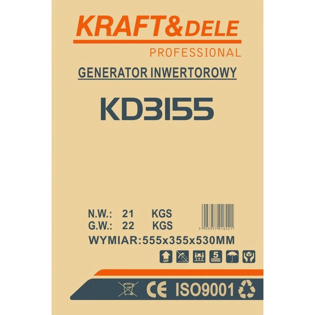 Інверторний генератор Kraft&Dele KD3155 2,3 кВт, 2,6 кВт, 230 В, ECO, 12 В - зображення 11