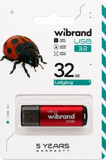 Флеш-память USB Wibrand Ladybug 32GB USB 3.2 Gen1 Red (WI3.2/LB32P10S) - Фото 4 Флеш-память USB Wibrand Ladybug 32GB USB 3.2 Gen1 Red (WI3.2/LB32P10S) - изображение 4
