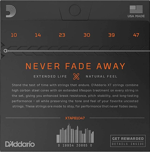 Струны для акустической гитары D'Addario XTAPB1047 XT Phosphor Bronze Extra Light 10/47 - Фото 3 Струны для акустической гитары D'Addario XTAPB1047 XT Phosphor Bronze Extra Light 10/47 - изображение 3