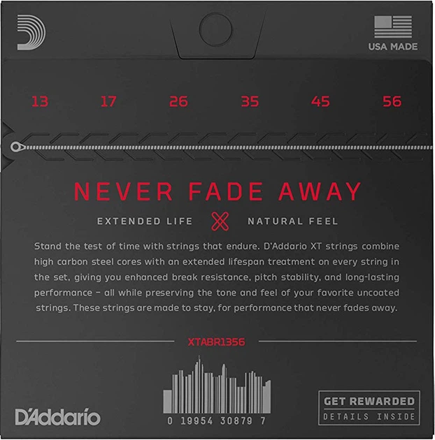 Струны для акустической гитары D'Addario XTABR1356 XT 80/20 Bronze Medium 13/56 - Фото 3 Струны для акустической гитары D'Addario XTABR1356 XT 80/20 Bronze Medium 13/56 - изображение 3