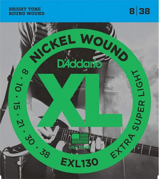 Струны для электрогитары D'Addario EXL130 Nickel Wound Extra Super Light 8/38 - Фото 1 Струны для электрогитары D'Addario EXL130 Nickel Wound Extra Super Light 8/38 - изображение 1