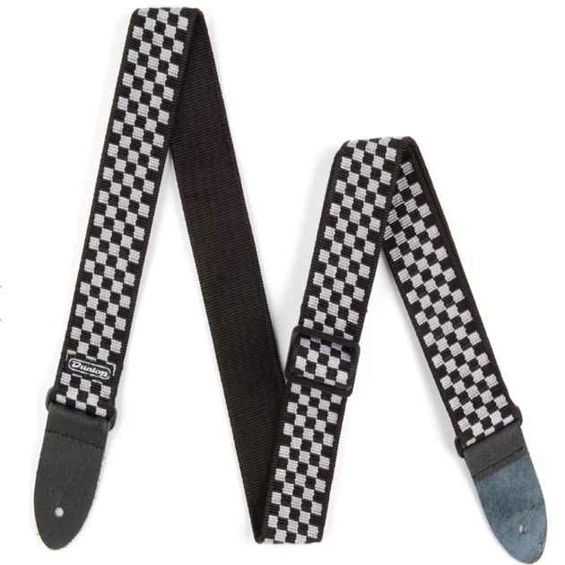 Ремень для гитары Dunlop D3831BK Black & White Checkered Strap - Фото 2 Ремень для гитары Dunlop D3831BK Black & White Checkered Strap - изображение 2