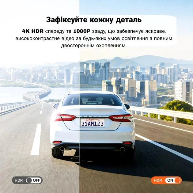 Автомобильный видеорегистратор комплект Xiaomi 70mai Dash Cam A810 Lite 4K Global + задняя камера Rear Cam RC21 (управление со смартфона) - изображение 10
