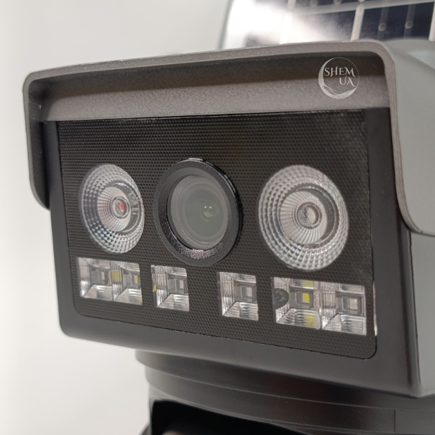IP-камера Wi-Fi для вуличного відеоспостереження з сонячною панеллю та 2 об'єктивами, поворотна PTZ камера з LED-підсвічуванням, віддаленим керуванням і переглядом через V380 Pro для охорони дому, двору та дачі, CVW-026-Black - зображення 6