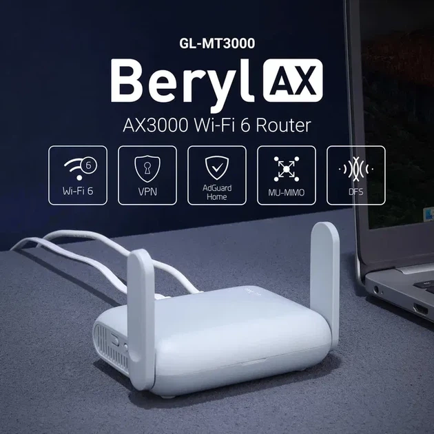 WI-FI роутер GL-iNet GL-MT3000 Beryl AX - зображення 3