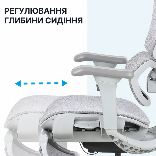 Кресло офисное OfficePro Jade OC970G Fabric эргономичное Gray - изображение 14