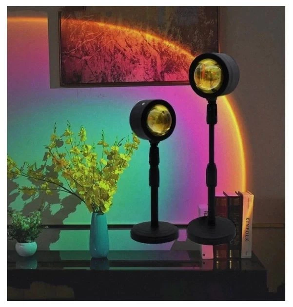 Лампа кольцевая светодиодная RGB диаметром 23 см с эффектом солнца и заката для селфи фото видео макияжа и стримов с пультом дистанционного управления USB-питанием разноцветными режимами мягким светом настольная черная для блогинга и создания контента - изображение 10