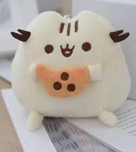 Плюшевий Брелок-іграшка Кіт Пушин з печивом у лапках (Pusheen з печивом), 10 см - Фото 1 Плюшевий Брелок-іграшка Кіт Пушин з печивом у лапках (Pusheen з печивом), 10 см - изображение 1