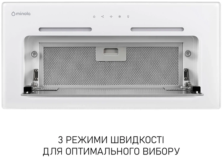 Кухонная вытяжка Minola HBI 6473 WH GLASS 800 LED Line - изображение 3