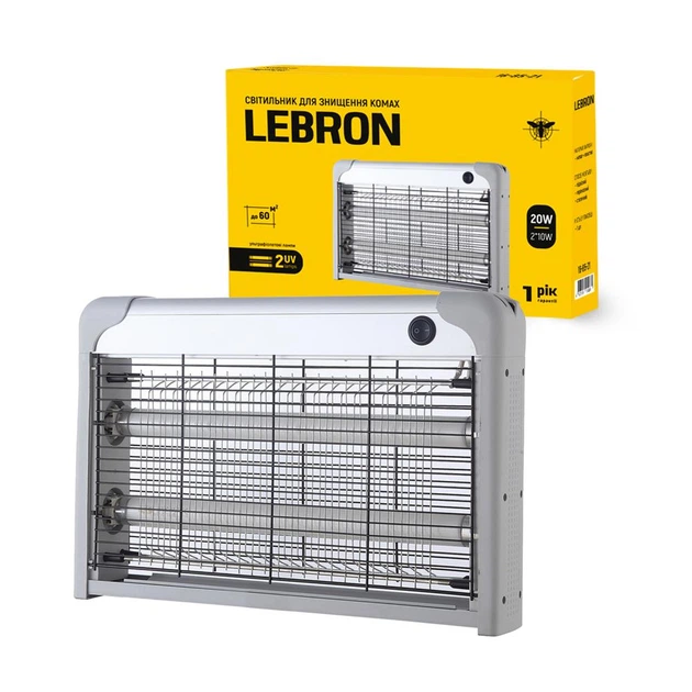 Светильник уничтожитель насекомых Lebron 20W ультрафиолетовый (L-Mleb-20W) - изображение 2