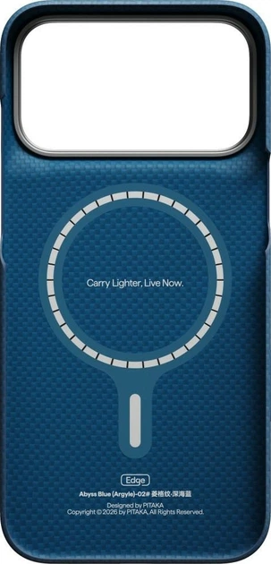 Чохол для смартфона Apple iPhone 18 Pro Max/17 Pro Max Pitaka Edge Case Argyle MagSafe Midnight Blue (KI1816PM) - зображення 3