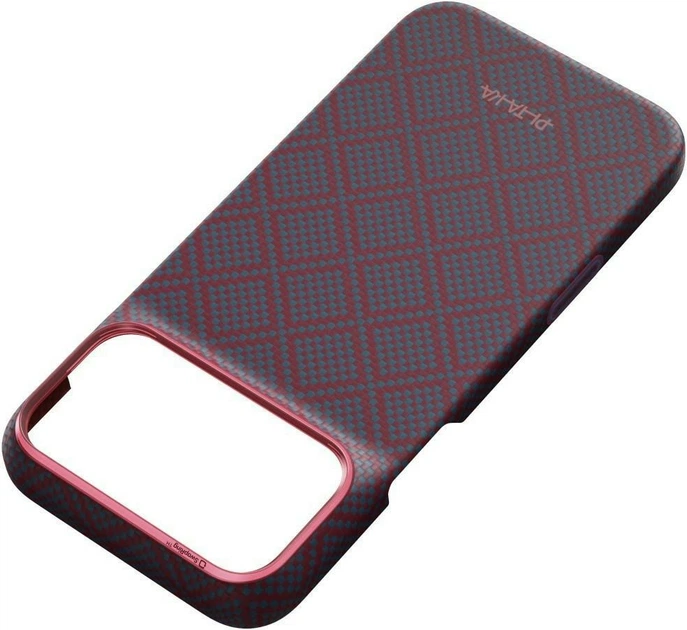 Чохол для смартфона Apple iPhone 18 Pro Max/17 Pro Max Pitaka Edge Case Argyle MagSafe Blue-Red (KI1818PM) - зображення 6
