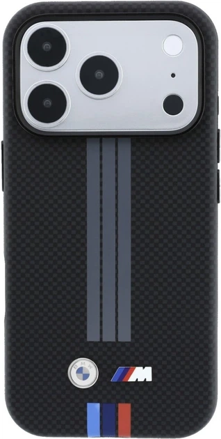 Etui na smartfon BMW M Quadrille Kevlar Anthracite & Tricolor Print Lines MagSafe do Apple iPhone 18 Pro Max / Apple iPhone 17 Pro Max Czarne (3666339669645) - obraz 3
