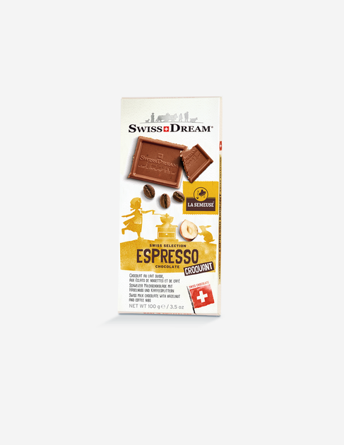 Шоколад SwissDream Espresso Croquant с кофе и фундуком, 100 г - Фото 1 Шоколад SwissDream Espresso Croquant с кофе и фундуком, 100 г - изображение 1