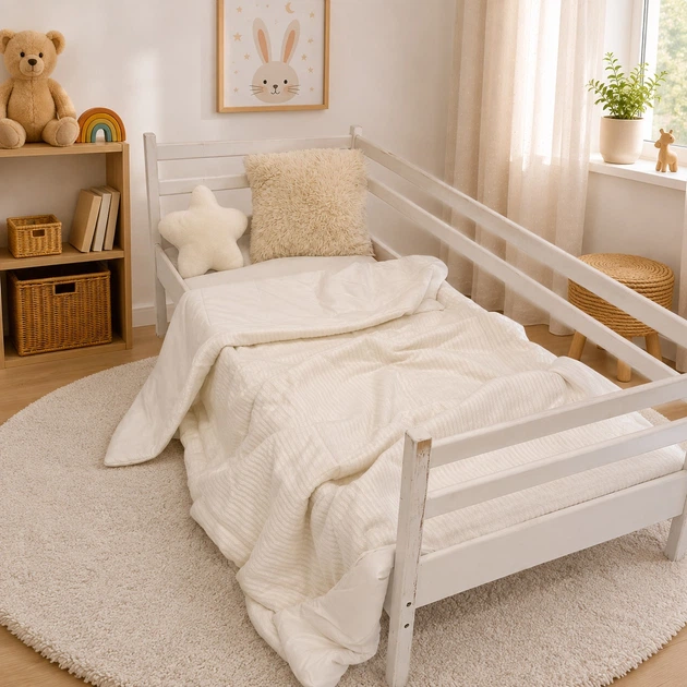 Плед детский MirSon №050 Premium Pique White 150х220 см (2200013893578) - изображение 6
