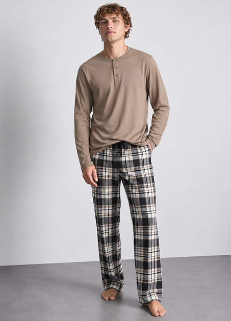 Піжамний комплект Primark Pyjamas S Для дому та сну Коричневий (10224) - Фото 2 Піжамний комплект Primark Pyjamas S Для дому та сну Коричневий (10224) - зображення 2