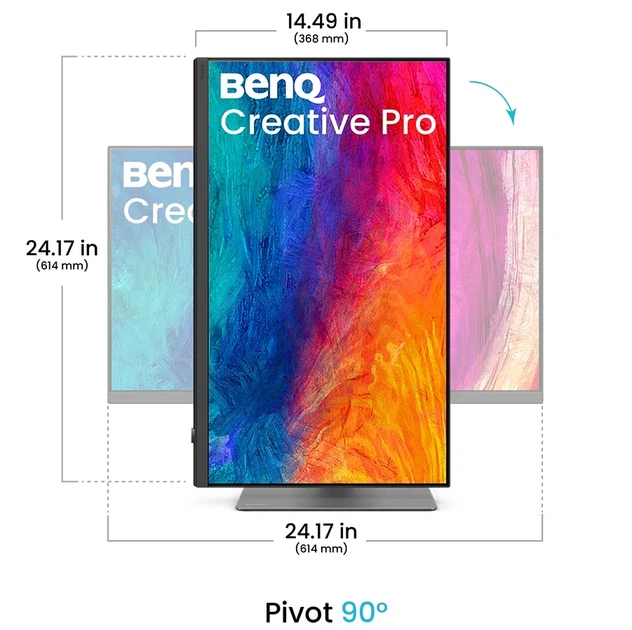 Монітор TFT 27" BenQ PD2732U, IPS, 4K, HDMI, DP, USB-C, HAS, Pivot, темно-сірий (9H.Y0MLA.TBE) - изображение 4