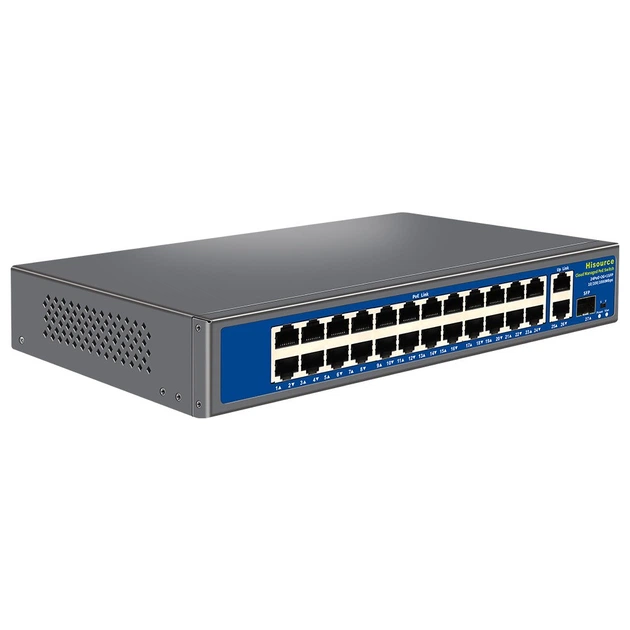 Керований 27-портовий PoE-комутатор Hisource Hi-S21-24GP2G1S з 24 портами PoE (305872) - изображение 2