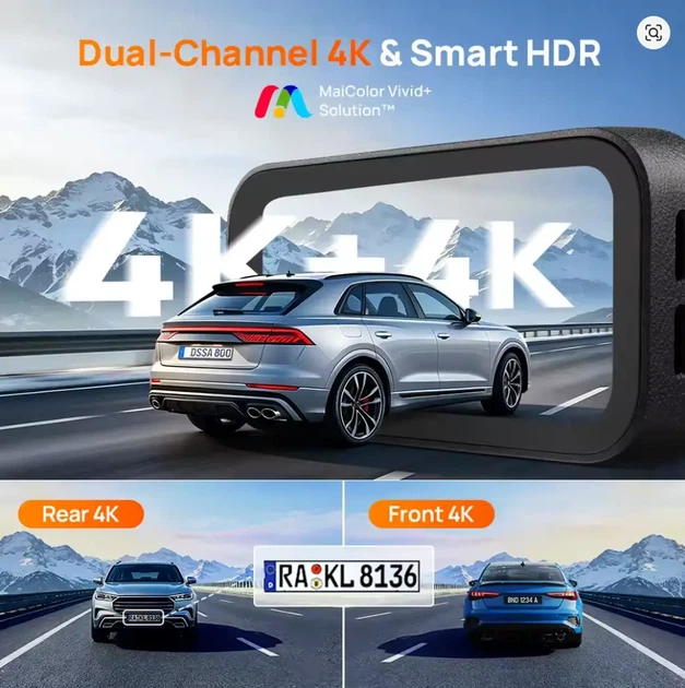 Видеорегистратор 70mai Dash Cam A900 Dual 4K + камера заднего вида 4K + 4g модуль UP04 - изображение 4