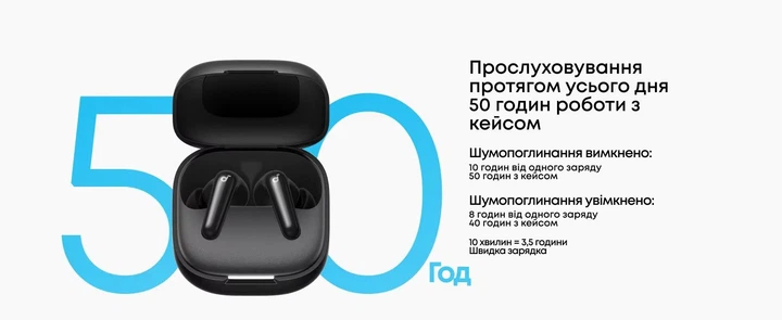 Наушники Anker Soundcore P31i (R60i NC) black - TWS, с переводом 100+ языков, ANC 52 дБ, LDAC, Bluetooth 6.1, до 50 часов (D1202G11) - Фото 7 Наушники Anker Soundcore P31i (R60i NC) black - TWS, с переводом 100+ языков, ANC 52 дБ, LDAC, Bluetooth 6.1, до 50 часов (D1202G11) - изображение 7