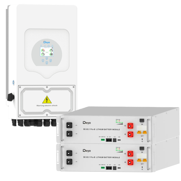 Комплект автономного енергопостачання Deye 3.6 кВт SUN-3.6K-SG05LP1-EU-AM2-P + Deye SE-G5.1 Pro-B 2 шт 5.12 кВт·год - зображення 2