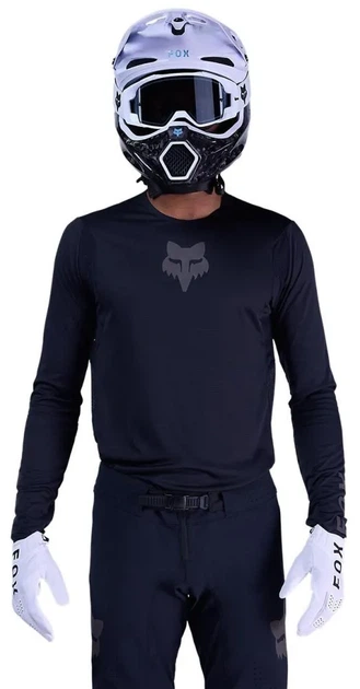 Джерси мотокроссовое Fox Flexair Jersey Blackout черное, размер XL - изображение 3