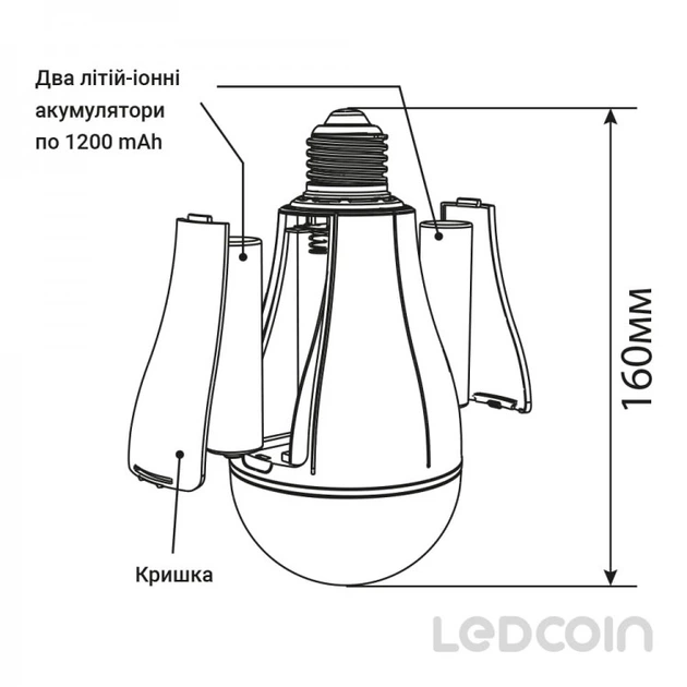 Аккумуляторная светодиодная лампа Ledcoin EL308 13Вт - изображение 4