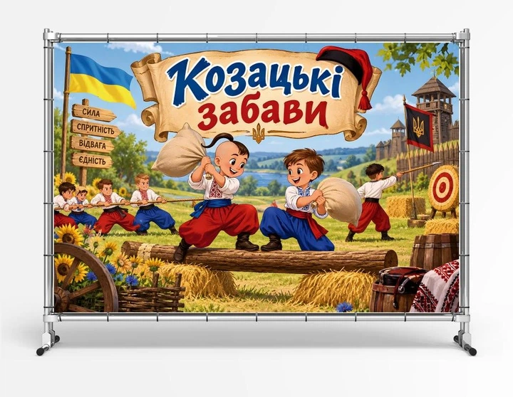 Баннер "День Казачества. Казацкие забавы" размер 2х3 м. С люверсами. - Фото 1 Баннер "День Казачества. Казацкие забавы" размер 2х3 м. С люверсами. - изображение 1