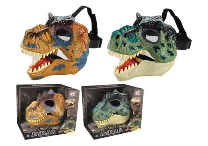 Маска Тиранозавра коричнева зі звуком Dino Toys - Фото 1 Маска Тиранозавра коричнева зі звуком Dino Toys - зображення 1