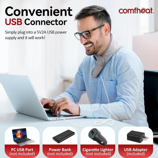 Грілка для шиї з вібраційним масажем, USB - зображення 3