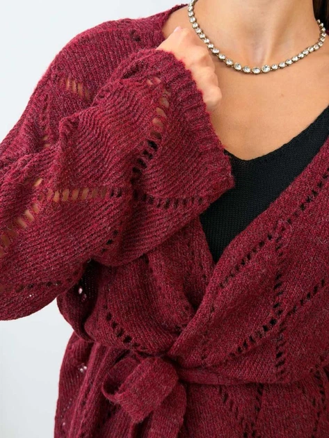 Вязаный женский кардиган Мечта ART KNIT бордо, oversize 046615 - Фото 4 Вязаный женский кардиган Мечта ART KNIT бордо, oversize 046615 - изображение 4