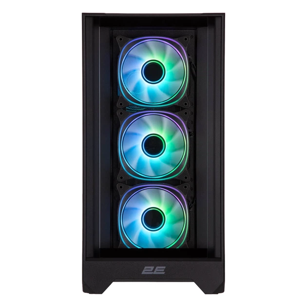 Корпус 2E GAMING Dominator Pro G2302B, без БЖ 2xUSB3.0, 1xUSB Type-C, 4x120мм ARGB, VGA 380мм, LCS ready, контроллер с пультом, TG боковая панель, TG/Сетчатая передняя панель, ATX, черный. - изображение 2