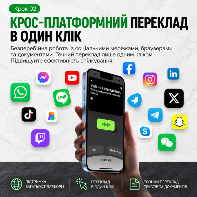 Магнітний AI-перекладач Bluetooth 5.2 для iOS та Android — 146 мов, офлайн-переклад, переклад відеодзвінків - зображення 5