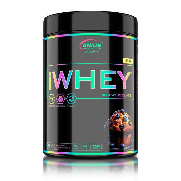 Протеїн ізолят Genius Nutrition iWhey isolate, 900 г., Кекс з лохиною - Фото 1 Протеїн ізолят Genius Nutrition iWhey isolate, 900 г., Кекс з лохиною - зображення 1