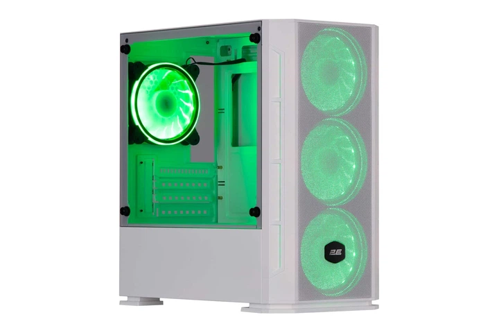 Корпус 2E GAMING Calleo GB700W без БЖ, 2xUSB3.0, 1xUSB2.0, 4x120мм ARGB, VGA 320мм, LCS ready, контроллер с пультом, TG боковое окно, mATX, белый. - изображение 4