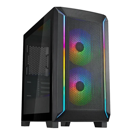 Корпус SilverStone Fara FA312Z-BG без БП, 2xUSB3.0, 2x140мм, ARGB VGA 365мм, LCS ready, TG боковая панель, mATX, черный. - изображение 2