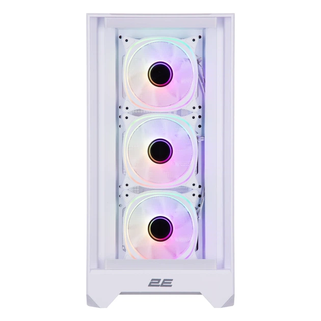 Корпус 2E GAMING Dominator Pro G2302W, без БЖ, 2xUSB3.0, 1xUSB Type-C, 4x120мм ARGB, VGA 380мм, готов к жидкостному охлаждению, контроллер с пультом, боковая панель из закаленного стекла, передняя панель TG/сетка, ATX, белый. - изображение 6