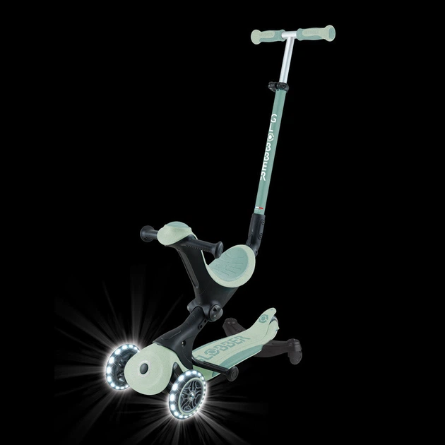Самокат с сиденьем Globber GO-UP Deluxe Lights ECOlogic 360 Pistachio от 15 месяцев до 9 лет (697-505) - изображение 6