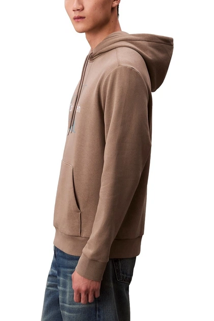 Мужское худи на флисе Calvin Klein 54(2XL) Коричневый (158137) - изображение 2