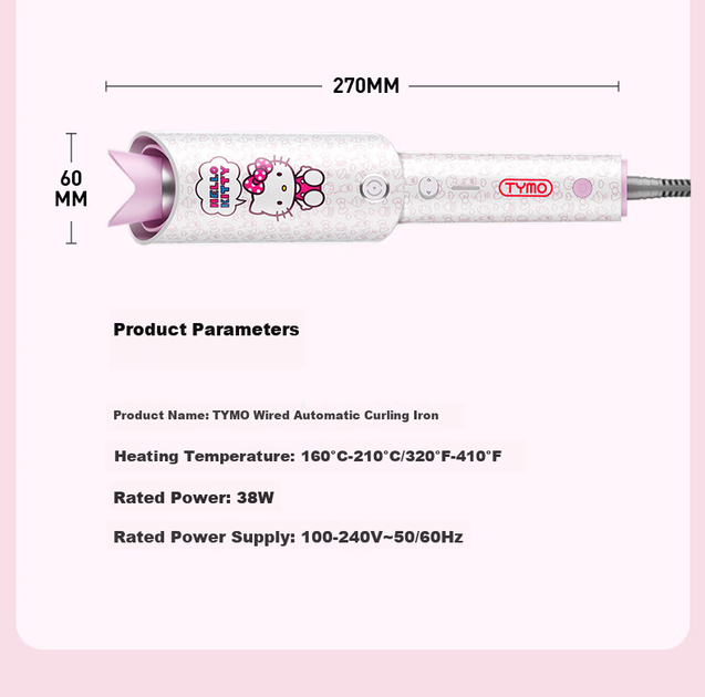 Машинка для завивки волос TYMO x HELLOKITTY HC503WL 32 мм - Фото 7 Машинка для завивки волос TYMO x HELLOKITTY HC503WL 32 мм - изображение 7