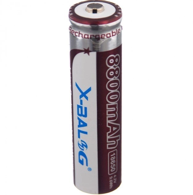 Аккумулятор 18650 X-Balog 8800mAh 4,2V Li-ion батарейка для фонариков с защитой от разряда и перезаряда - Фото 2 Аккумулятор 18650 X-Balog 8800mAh 4,2V Li-ion батарейка для фонариков с защитой от разряда и перезаряда - изображение 2