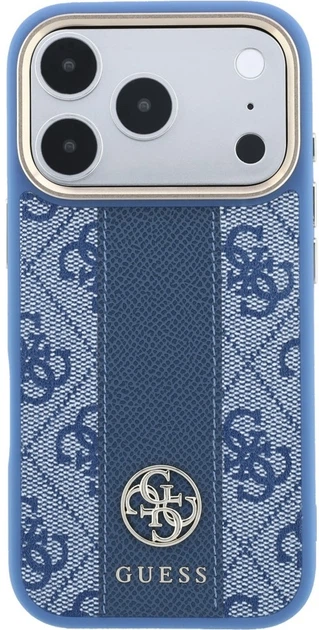 Etui na smartfon Guess 4G with Stripe Round and Classic Logos MagSafe do Apple iPhone 18 Pro Max / Apple iPhone 17 Pro Max Niebieskie (3666339652593) - obraz 3