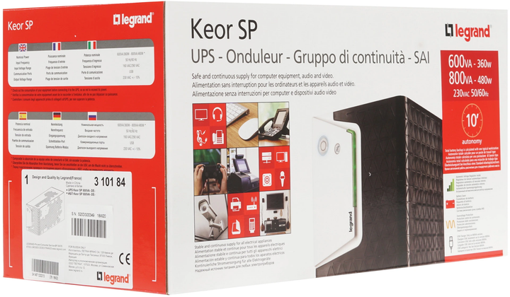 ДБЖ Legrand Keor SP 800ВА з розетками IEC+GR - зображення 5