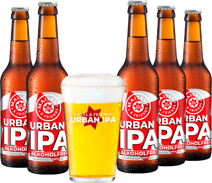 Упаковка пива Maisel & Friends Urban IPA Alkoholfrei світле безалкогольне нефільтроване 0.5% 0.33 л х 24 шт (4017300005617) - Фото 3 Упаковка пива Maisel & Friends Urban IPA Alkoholfrei світле безалкогольне нефільтроване 0.5% 0.33 л х 24 шт (4017300005617) - зображення 3