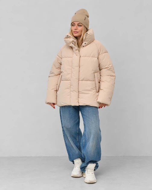 Пуховик жіночий X-Woyz LS-8946-10 56094 M бежевий - зображення 6