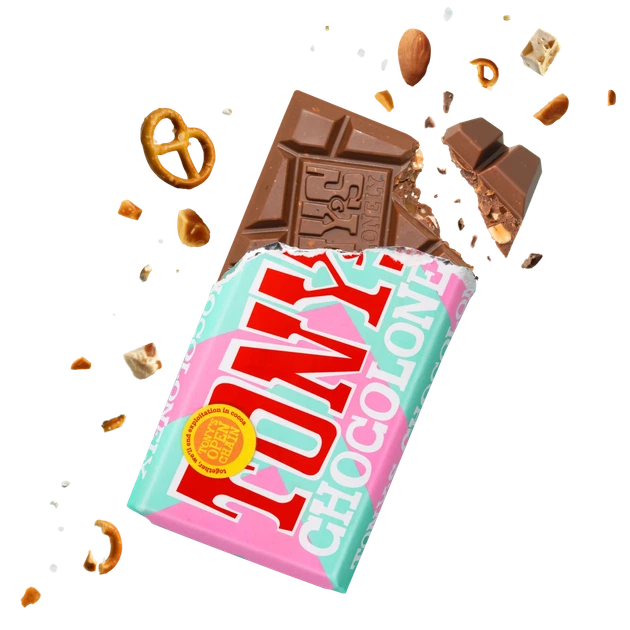 Шоколад молочный Tony's Chocolonely с карамелью, миндалем, кренделем и медом, 180г (Нидерланды) - изображение 5