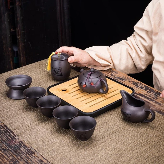 Набор для китайской чайной церемонии Tea Ritual Гунфу-ча, чайный сервиз из керамики с сумкой - зображення 6