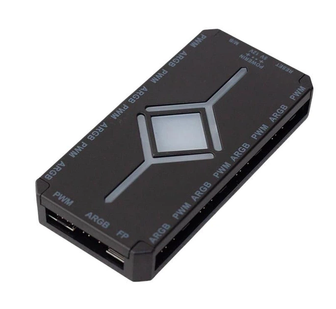 Хаб з пультом GTL FH-RC/B Black 8x4-pin PWM 8x3-pin ARGB - Фото 1 Хаб з пультом GTL FH-RC/B Black 8x4-pin PWM 8x3-pin ARGB - зображення 1