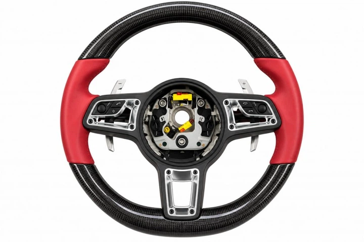 Руль (Карбон -2026 Красный) для Porsche Boxster/Cayman 981 2013-2016 гг - Фото 1 Руль (Карбон -2026 Красный) для Porsche Boxster/Cayman 981 2013-2016 гг - изображение 1
