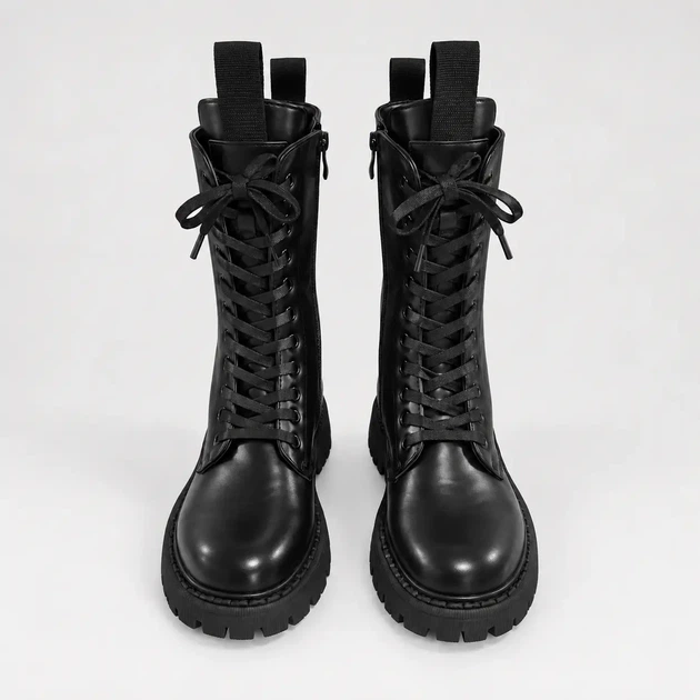 Черевики жіночі утеплені Urban Trek Black з екошкіри на масивній підошві Чорні - Фото 4 Черевики жіночі утеплені Urban Trek Black з екошкіри на масивній підошві Чорні - зображення 4